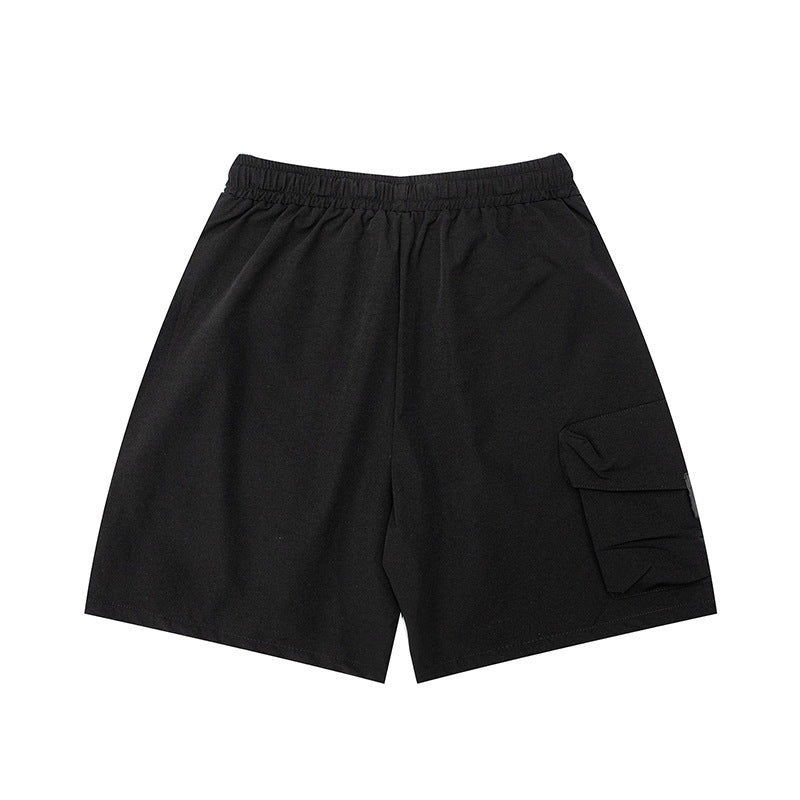 Men's Fashion Solid Color Multi-Pocket Decorative Straight Shorts