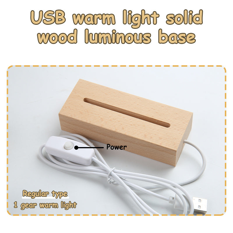 Creative Luminous DIY Memo Acrylic Message Board Gift Lamp Blank Acrylic Board Rectangle Wooden RGB Led Night Light