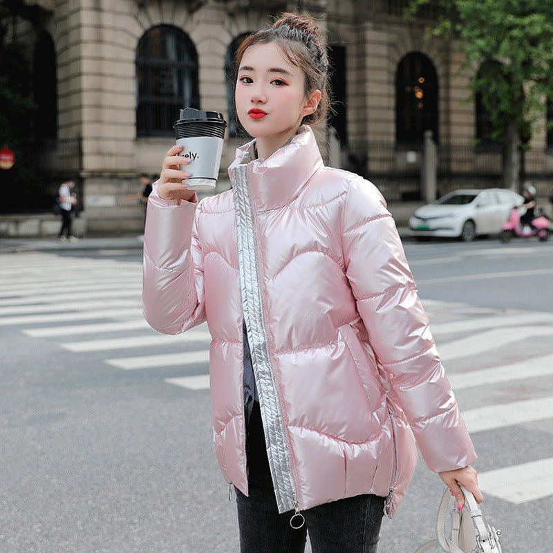 Women's short shiny down padded jacket