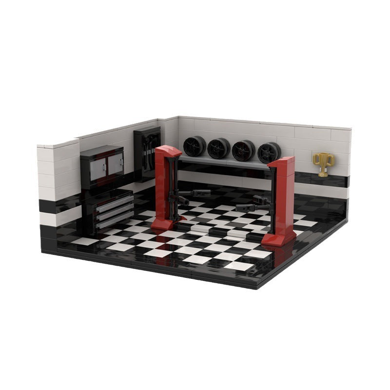 Garage Parking Lot Plastic Building Blocks Toy Model Ornaments