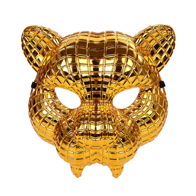 Halloween Leopard Mask Golden Leopard Tiger Props For Bar Party Movie Performance