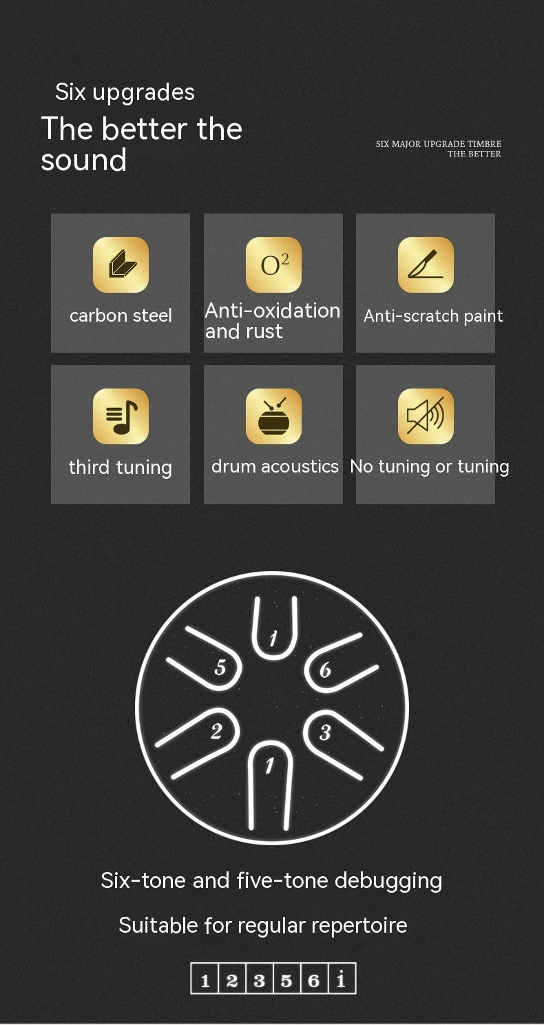 Mini Ethereal Drum 3-inch 6-tone Side Drum Simple Musical Instrument