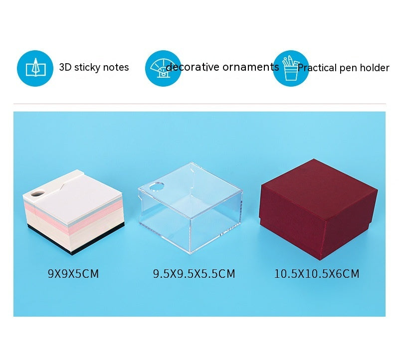 Cute Girl's Island Paper Carving Model Creative Gift 3D Three-dimensional Note Paper Gift