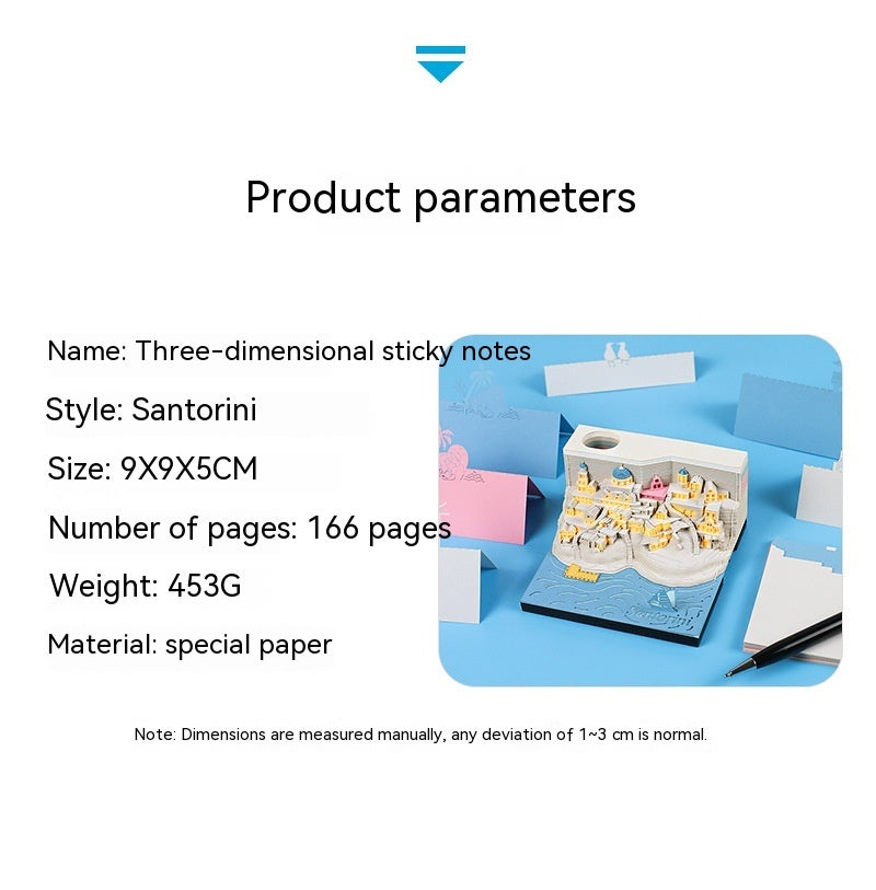 Cute Girl's Island Paper Carving Model Creative Gift 3D Three-dimensional Note Paper Gift