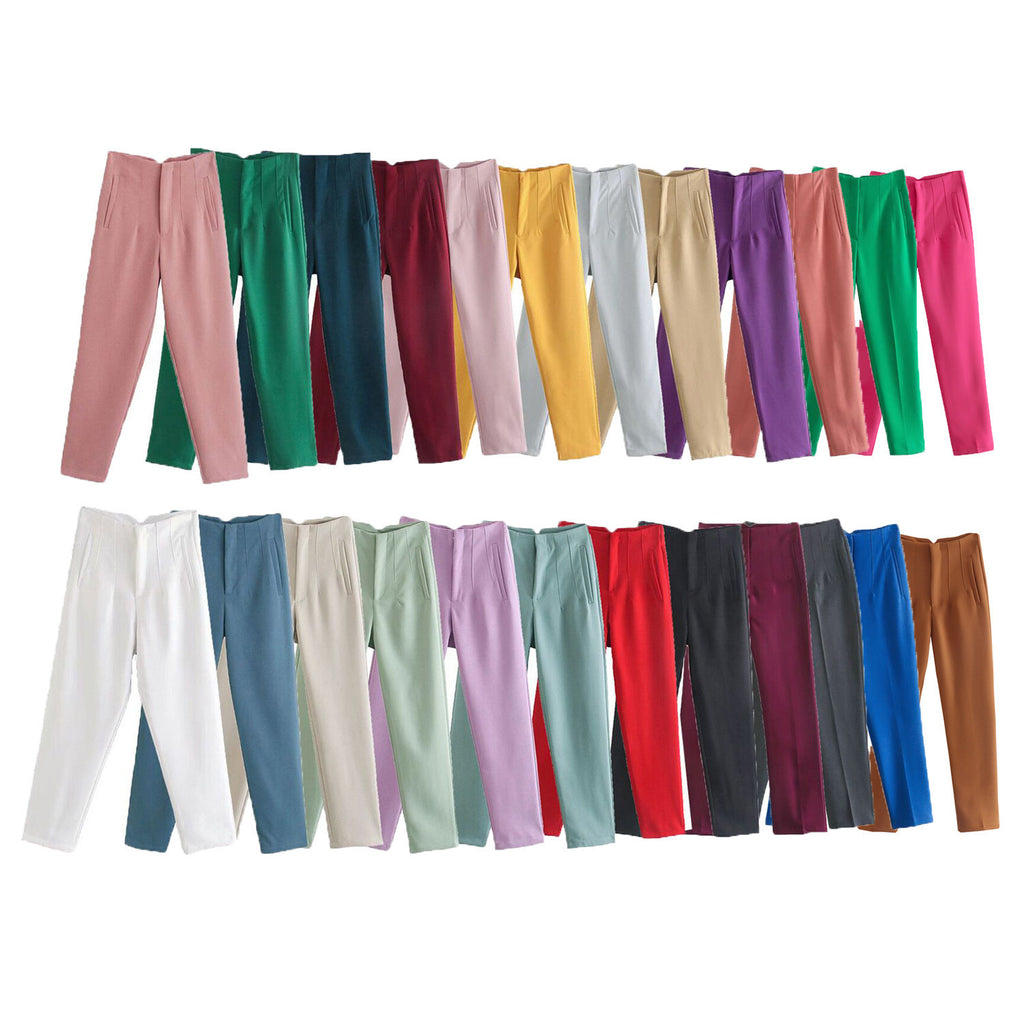 Cross-border Wholesale Women's Clothing Women's 35-color High Waist Trousers Straight Casual Pants