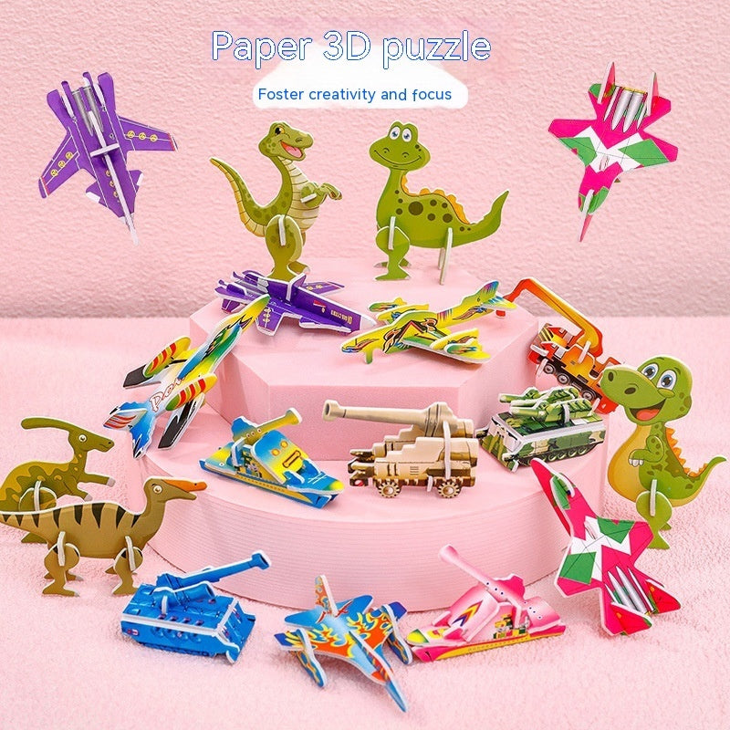 Cartoon Dinosaur 3D Puzzle Model Children DIY Handmade