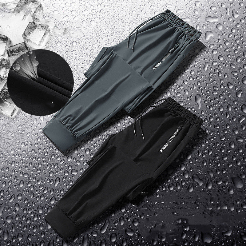 Men's Summer Thin Ice Silk Quick-drying Running Casual Pants Loose