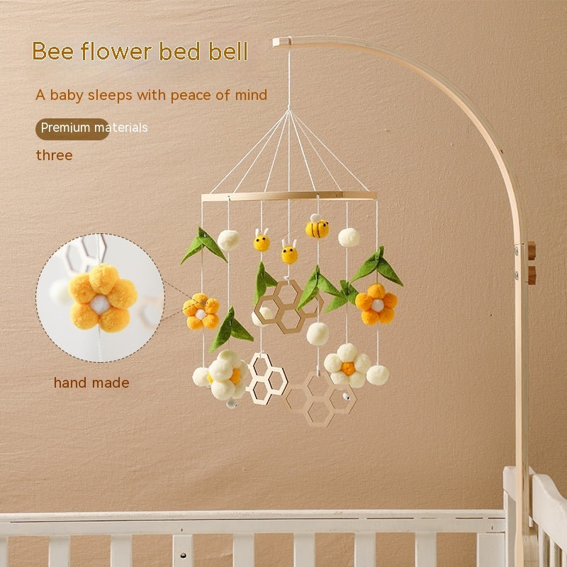 Bee Flower Bed Bell Stroller Bed Toy Newborn Baby Rattle Hanging Honeycomb Soothing Wind Chimes