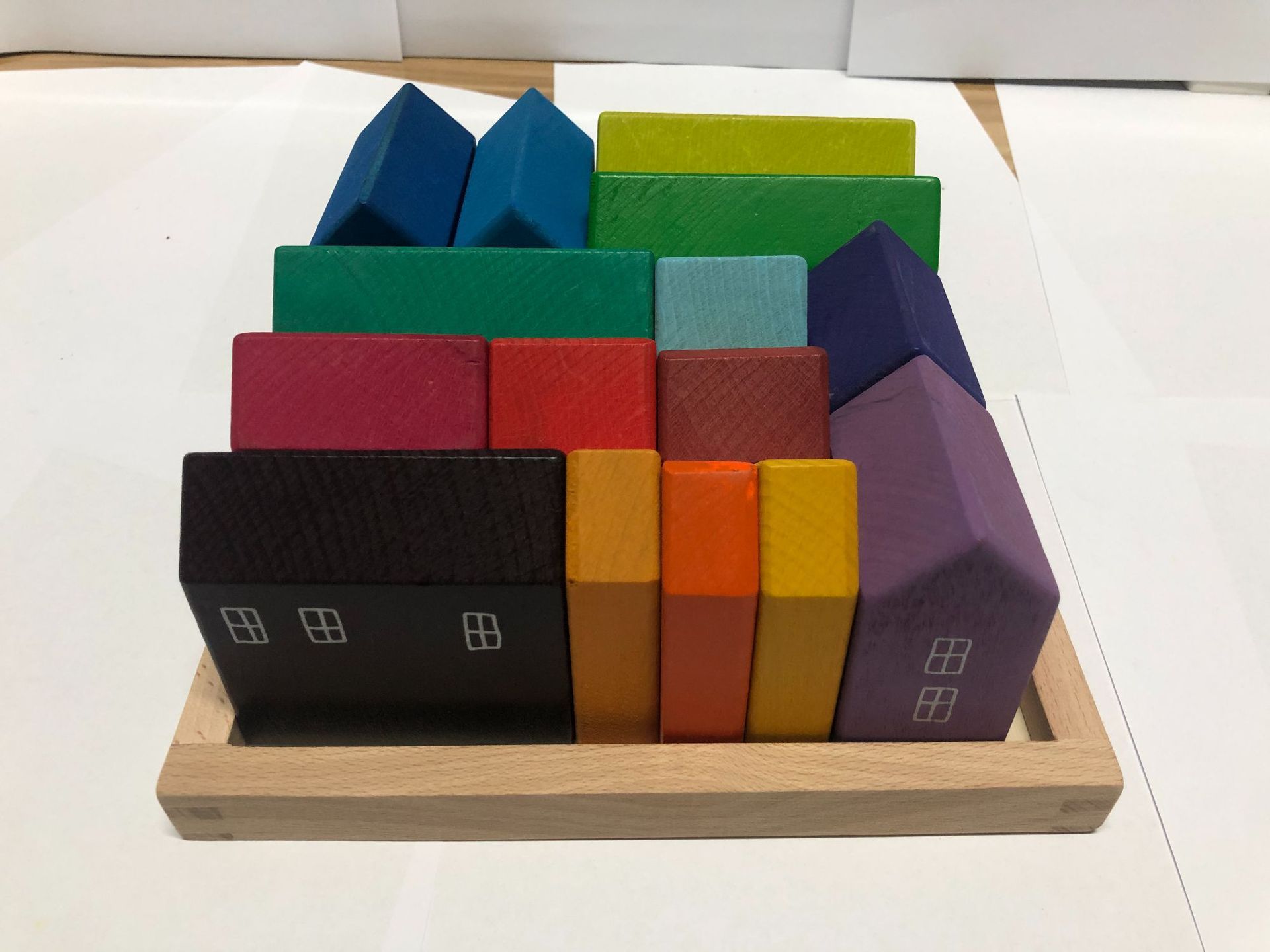 Early education stacking high blocks