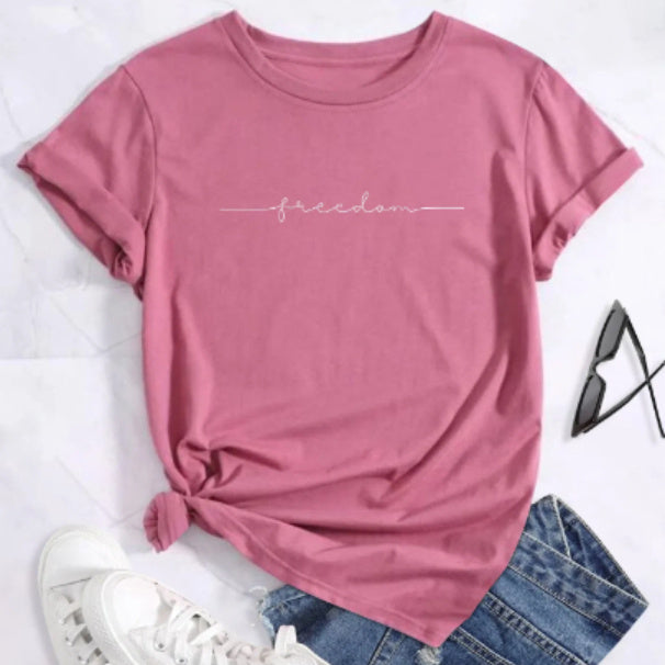 European And American Digital Printing Casual Round Neck T-shirt