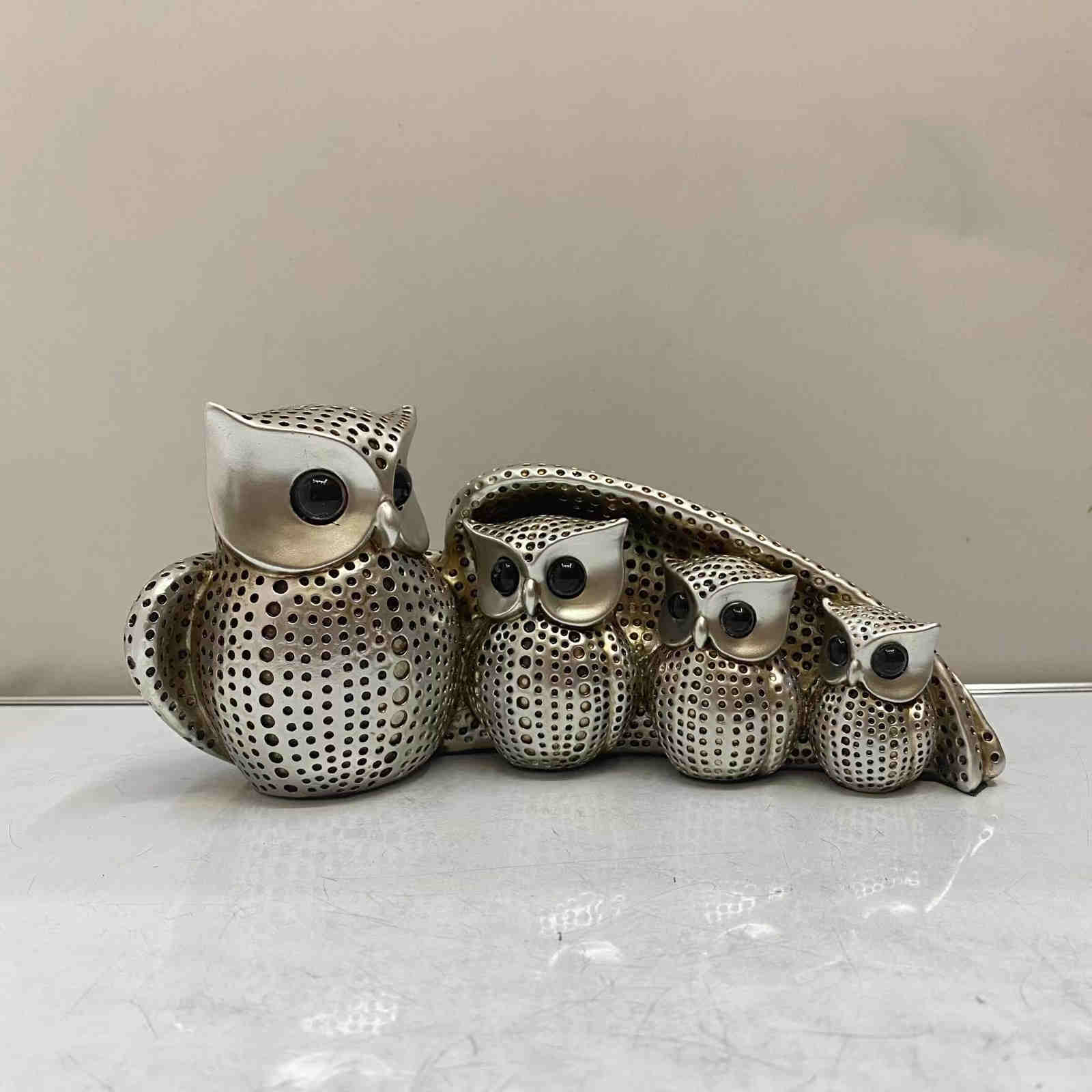 A Minimalist Family Of Four Owl Resin Ornaments