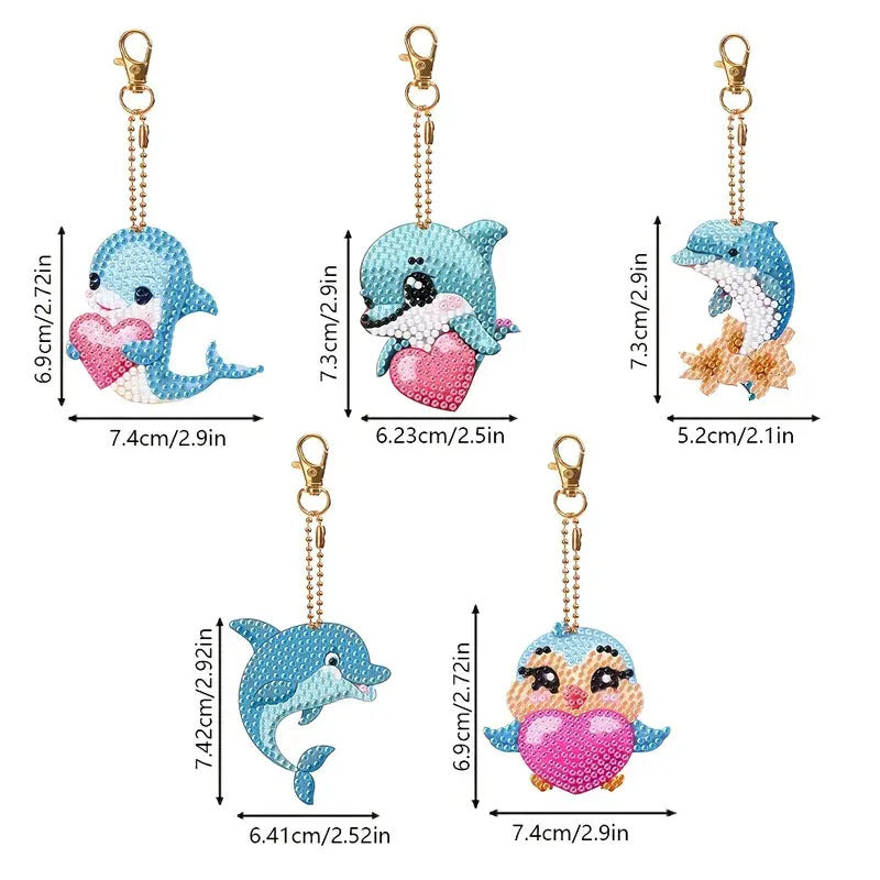 Fashion Dolphin Diamond Painting Keychain