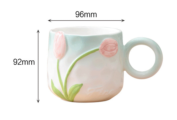 Fashion Relievo Flower Good-looking Water Cup