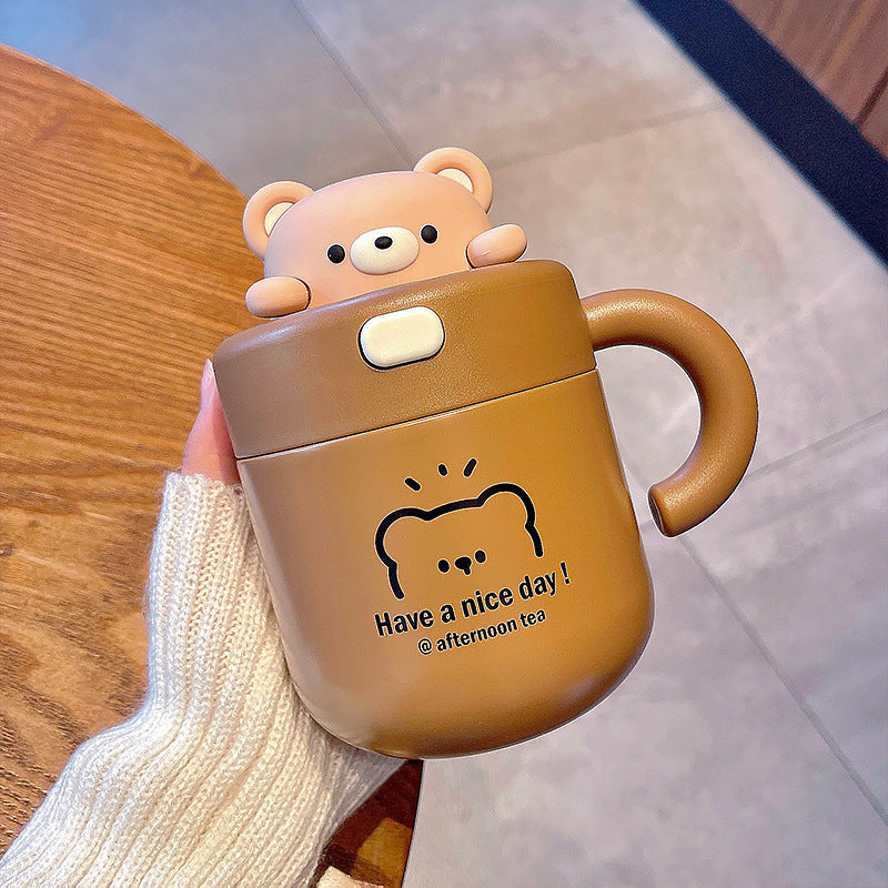 Bear Mug With Lid Household Thermal Insulated Bottle