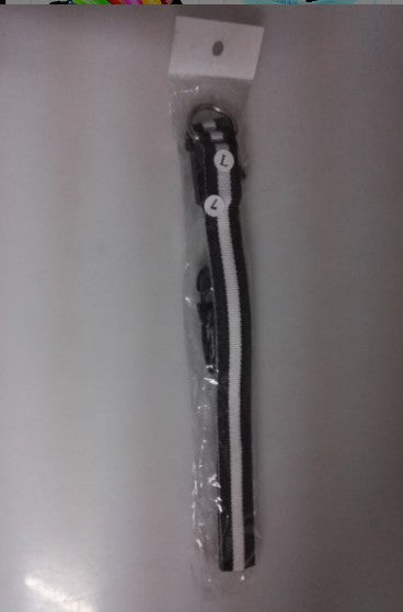 Manufacturer's spot 2.5cm stripe fiber LED luminous pet collar dog ring 6 color 3 size