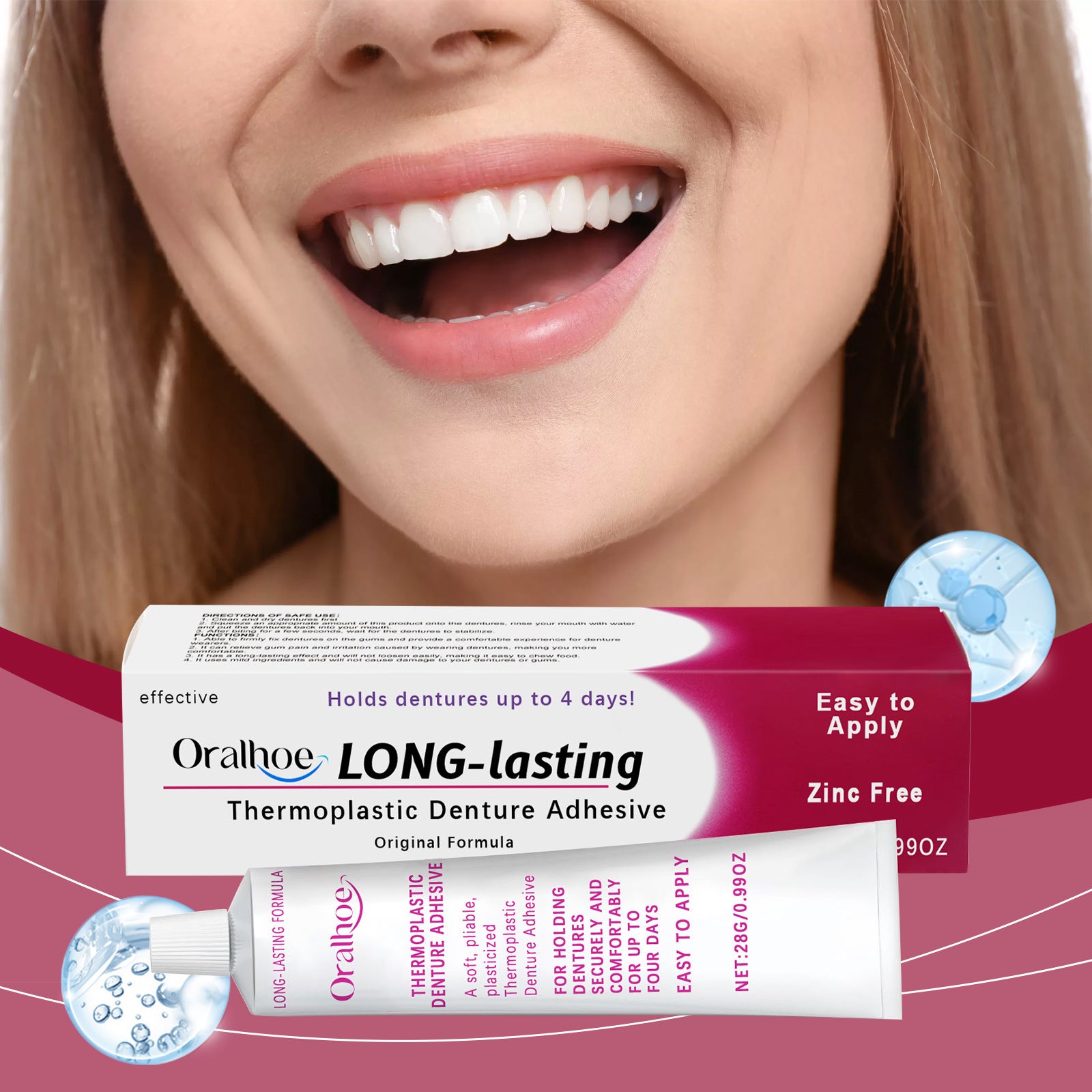 Dentures Fixed Adhesive Beautiful Tooth Improve Comfort