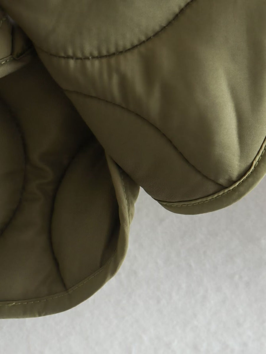 Single-breasted Mid-length Loose Cotton Coat