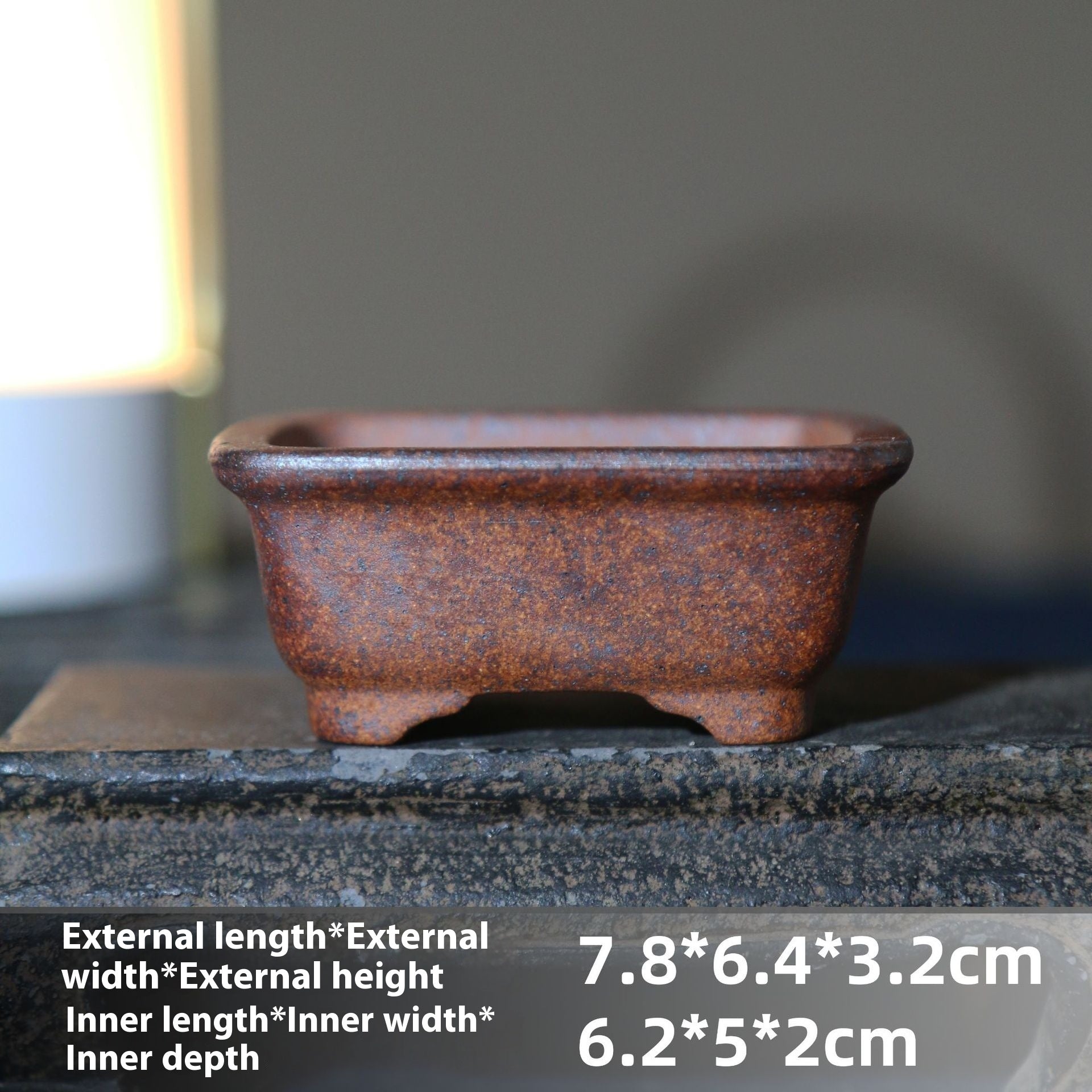 Purple Sand Flower Pot Handmade Miniature Desktop Pot