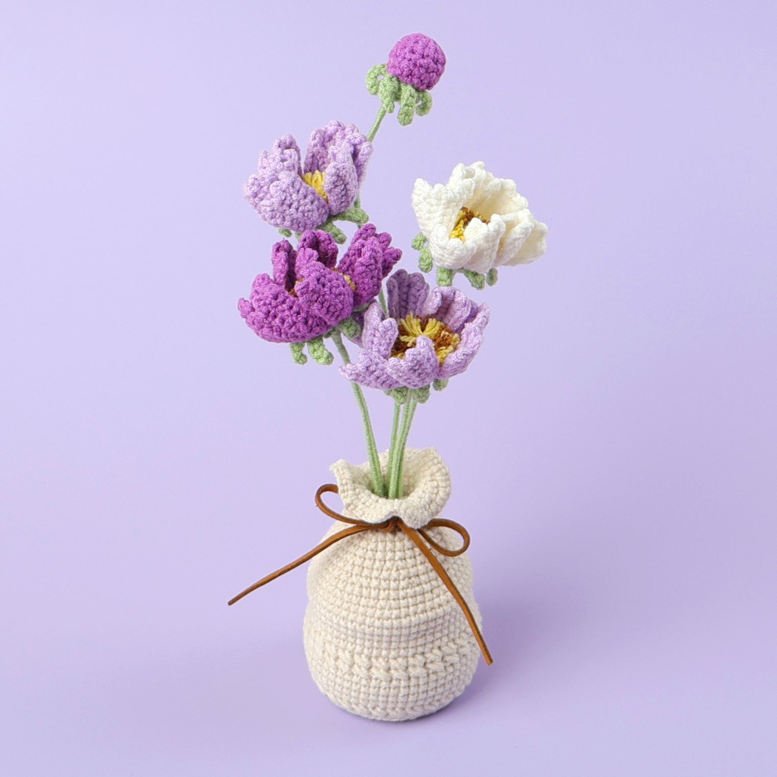 Finished Handmade Wool Woven Home Decoration Tulip Potted Plant