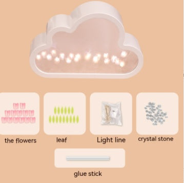 Handmade DIY Cloud Tulip Mirror Small Night Light