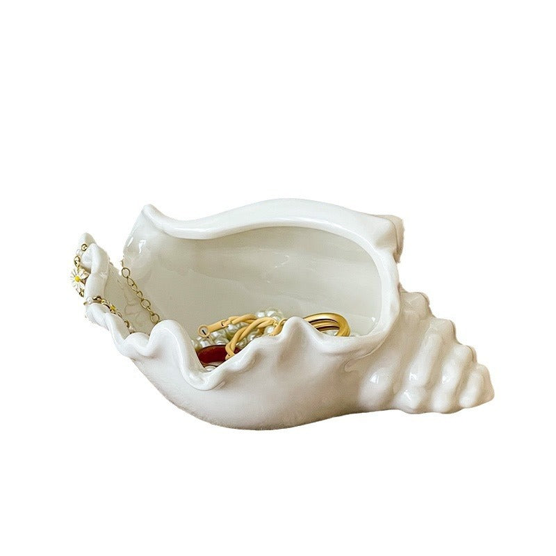 Fashion Ceramic Conch Shell Tray Decoration
