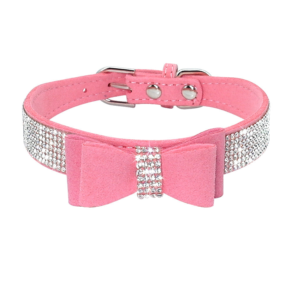 Shiny Hot Rhinestone Dog Cat Comfortable Korean Velvet Pet Leash