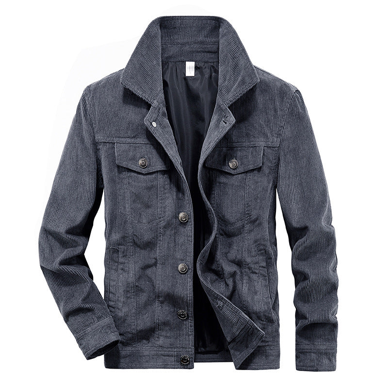 Jacket Men's Thin Corduroy Jacket Men's Retro Workwear Jacket