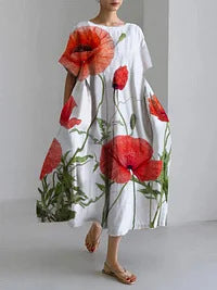 3D Printing Crafts Short Sleeve Women's Dress