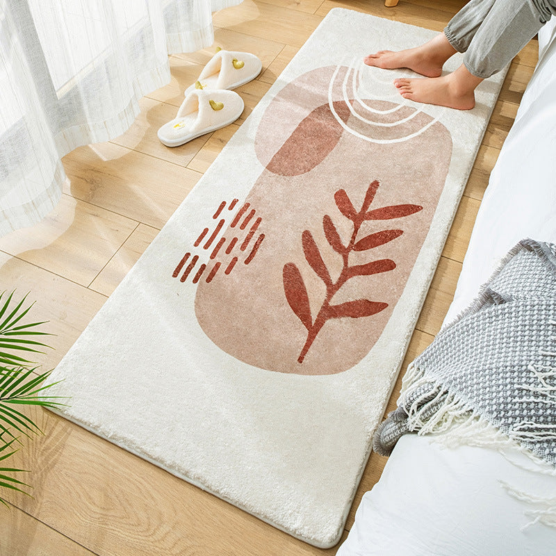 Rectangular Rug In Front Of Bed In Home Room