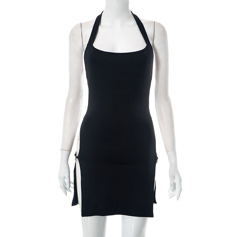 Backless Hollow-out Halter Women's Tight Dress