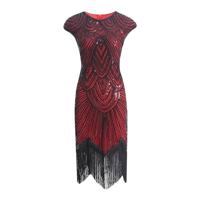 New Women's Vintage Sequin Fringe Dress Beading
