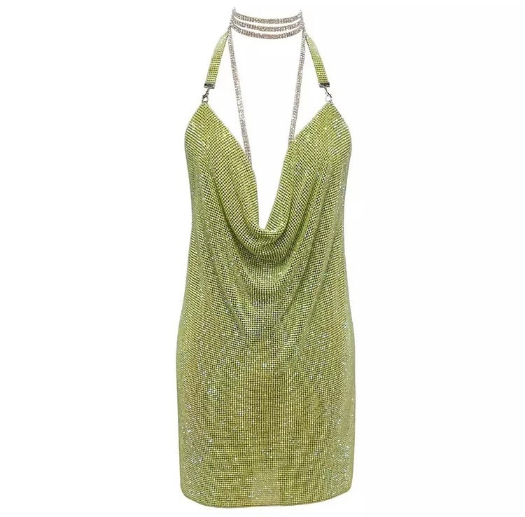 Women's Rhinestone Panel Costume Dress