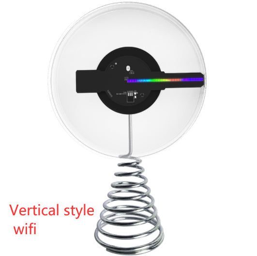 3d Holographic Fan 12cm Christmas Ball Decorative Desktop Decoration Stereo Small Night Lamp WF Music Playback USB