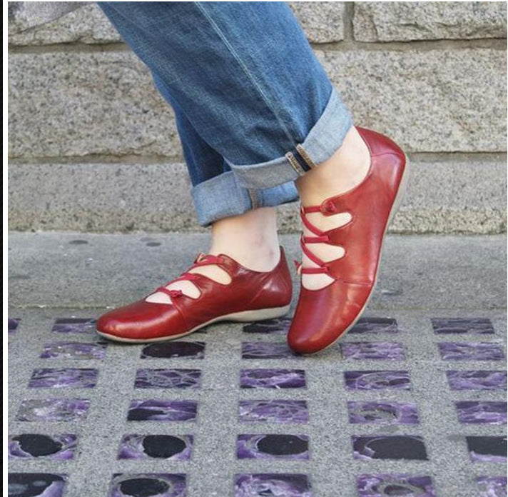 Women's Cross Strap Flat Casual Shoes