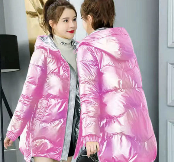 Mid-length Winter Loose Fashion Hooded Down Cotton Jacket