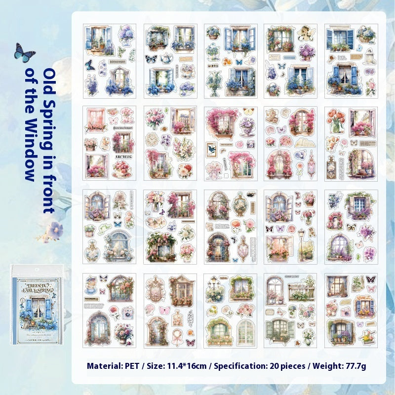 Yuxian Retro Material Pet Double Transparent Sticker Book