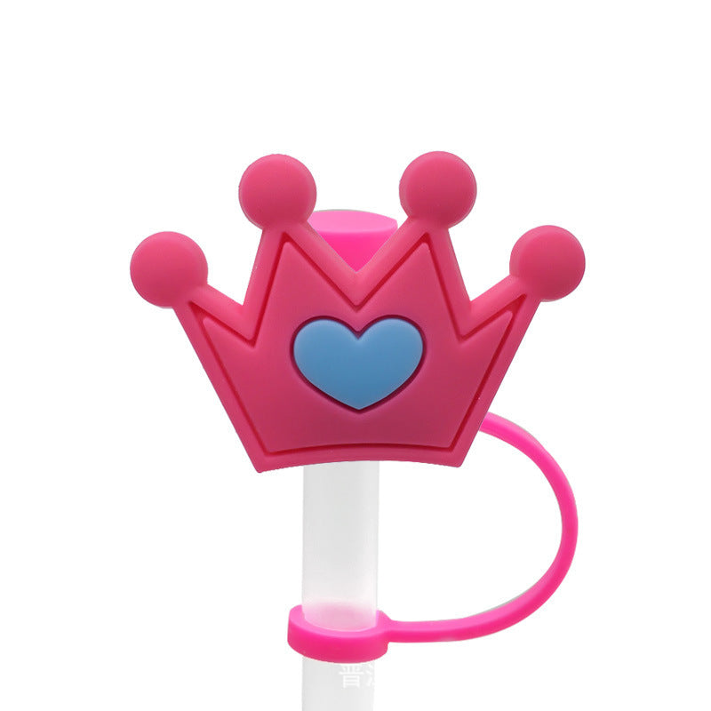 Straw Mouthpiece Silicone Dust Plug Decorative Buckle Clip Personalized Letter Label