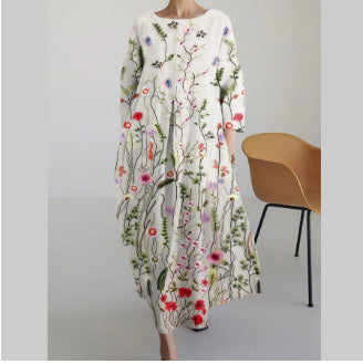 Women's Loose Round Neck Fashion Printed Dress