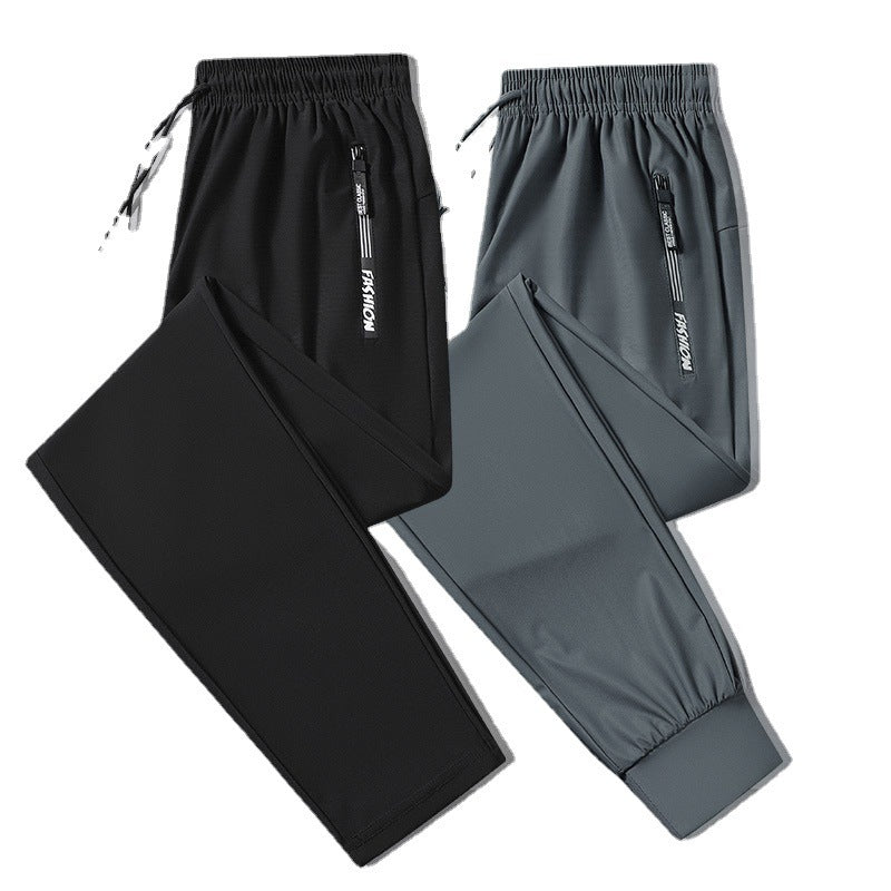 Men's Summer Thin Ice Silk Quick-drying Running Casual Pants Loose