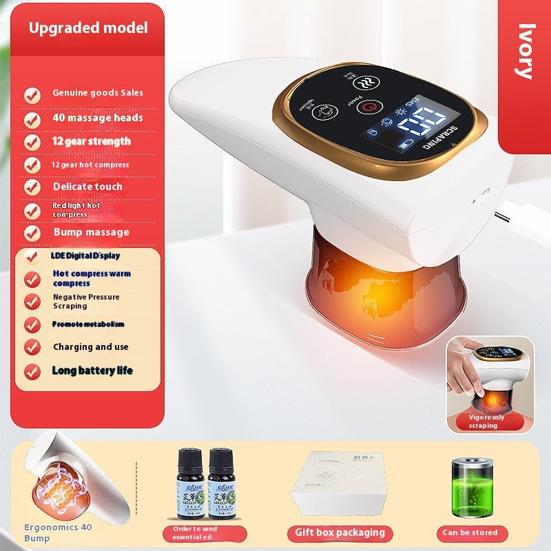 Electric Scraping EMS Micro Current Vacuum Hot Compress Walking Tank Suction Scraping Dredge Negative Pressure Cupping Device