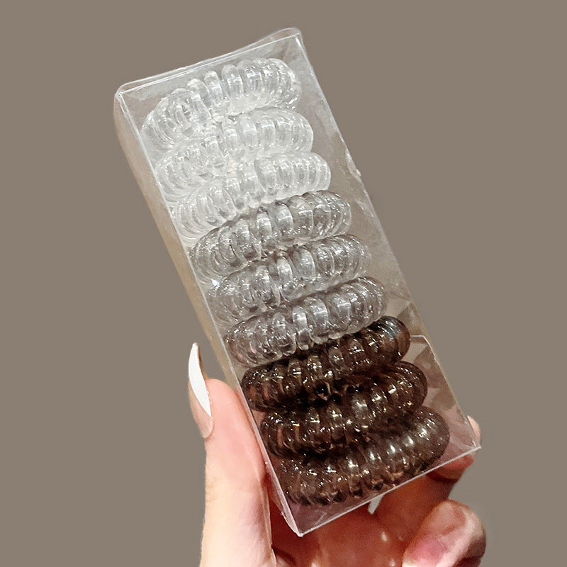9 Boxed Gradient Gray Phone Line Hair Ring