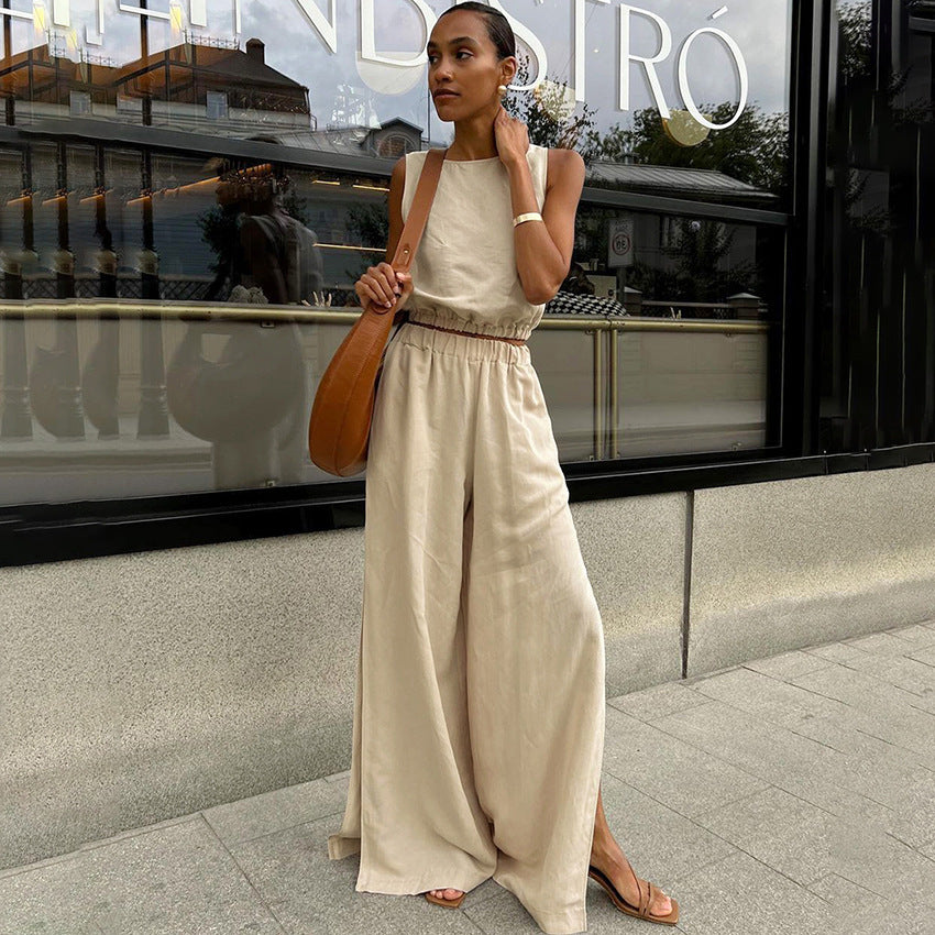 All-matching Slit Slim-fitting Solid Color Suit