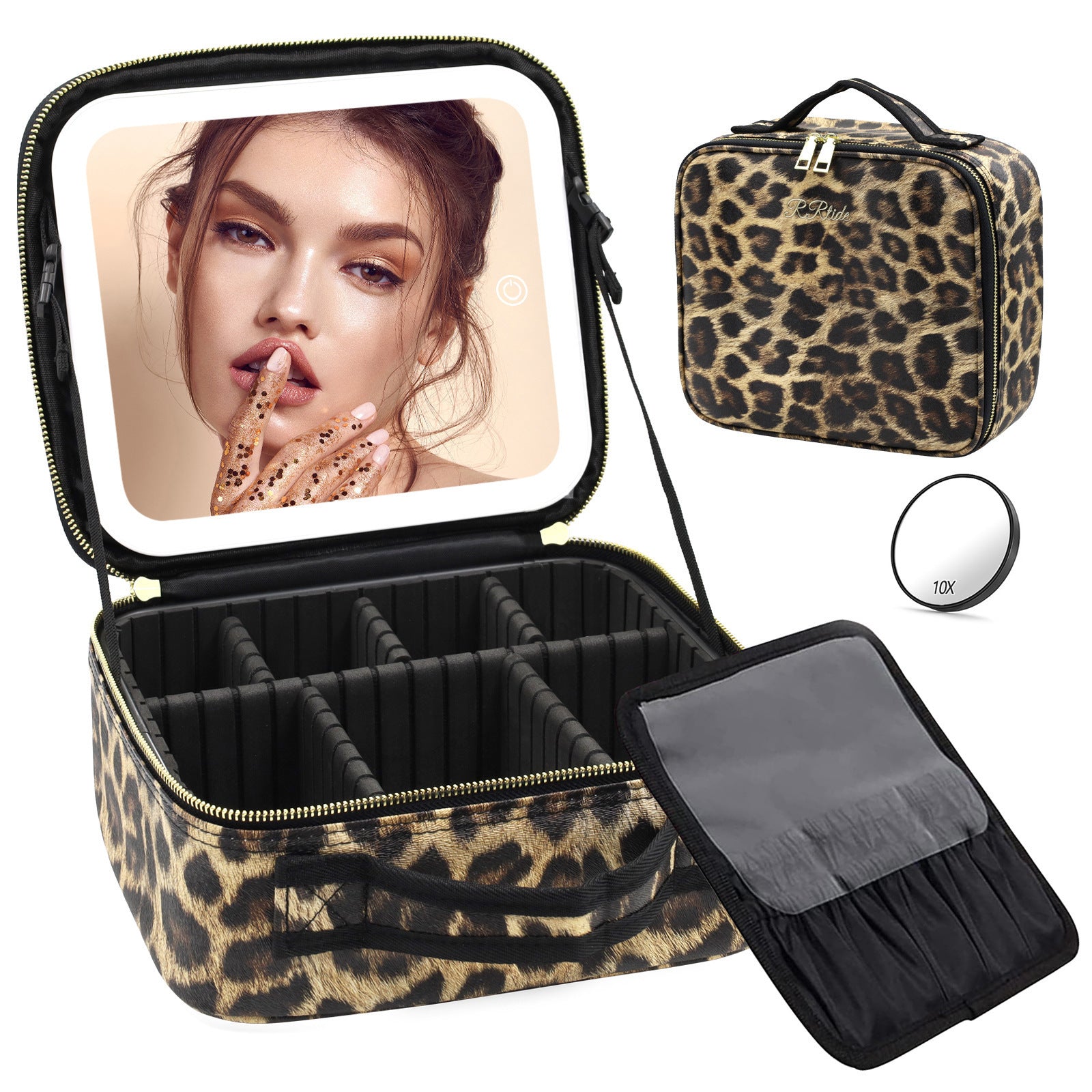 Large Capacity Cosmetic Case With LED Mirror High Sense Multifunctional Storage For Makeup Artist Cosmetic Bag