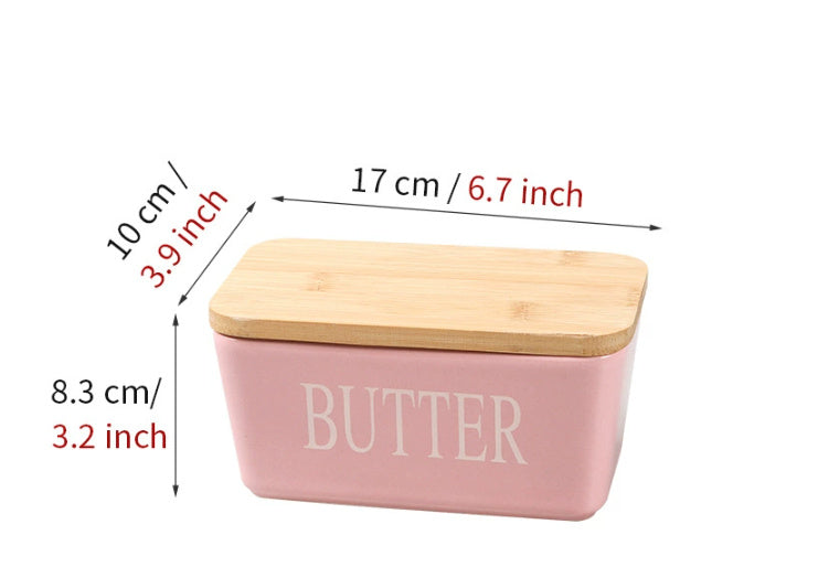 Butter Box Sealed Can Butter Bamboo Cover Cheese With Knife