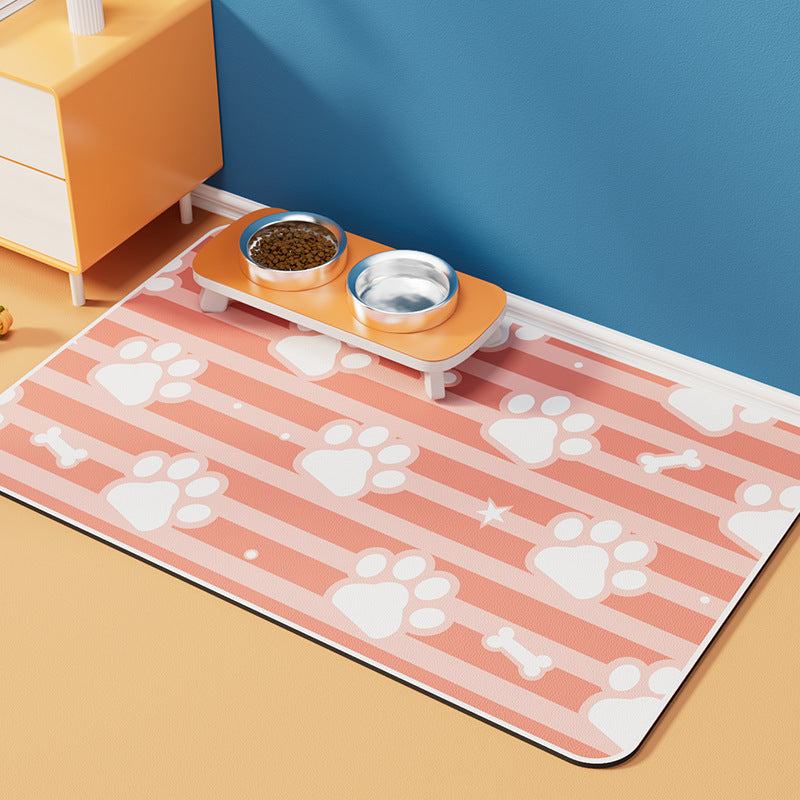 Pet Diatom Ooze Floor Mat Dogs And Cats Eating Mat Spill-proof Waterproof Quick-drying Placemat