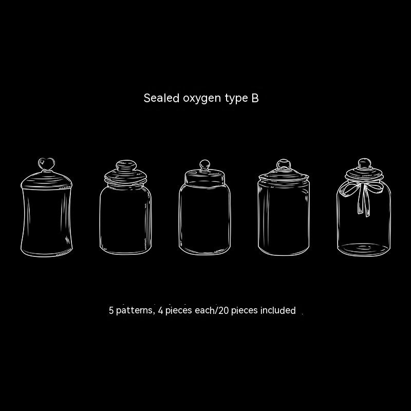 Dried Flower Bookmark Creative Glass Bottle Container PET Sticker Bookmark