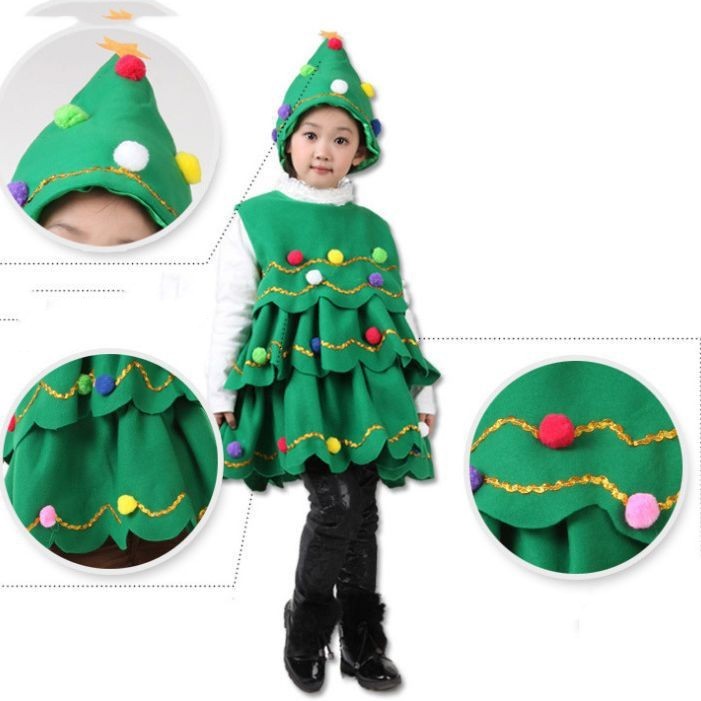Children's Christmas Tree Performance Dance Costumes
