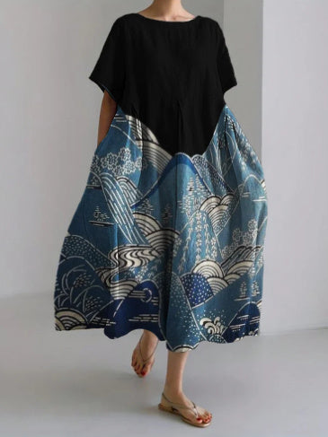 New 3d Printing Summer Urban Leisure Loose Dress Women