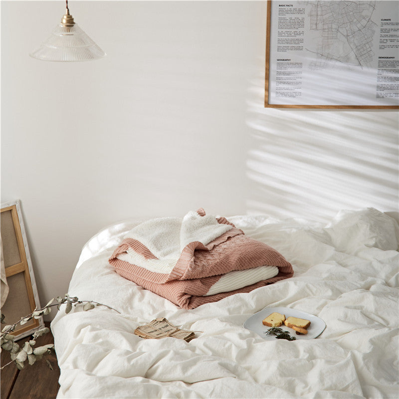 Thicken Warm Siesta Blanket Quilt Knitted Woolen Blanket