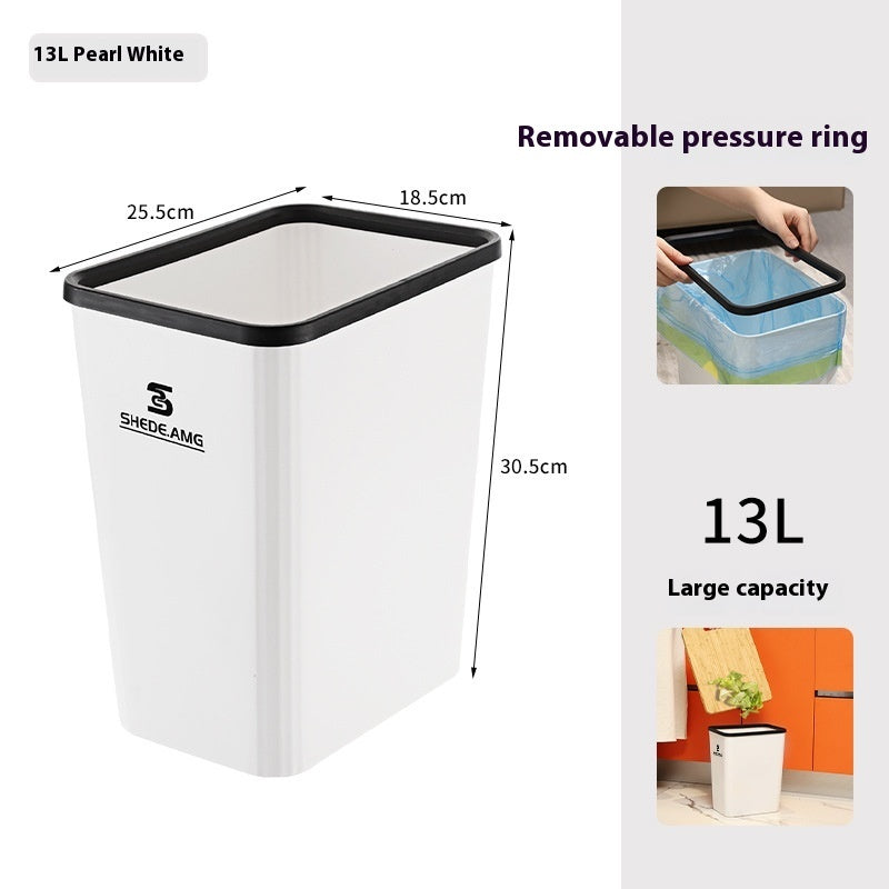 Bathroom Kitchen PP Floor Clamping Ring Trash Can Household